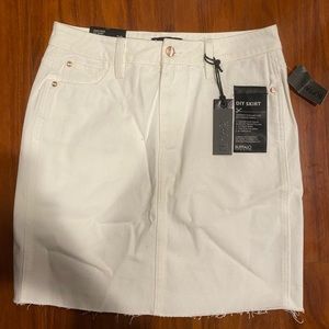 White high rise DIY jean Skirt by BUFFALO